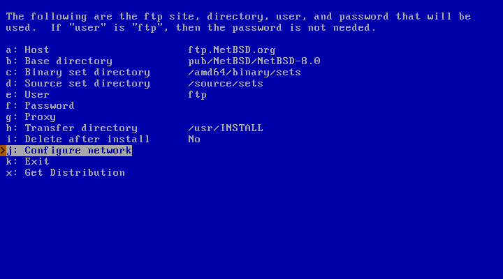 Defining the FTP settings